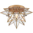 Brass Moravian Star Ceiling Light, 18-in, Transparent Glass